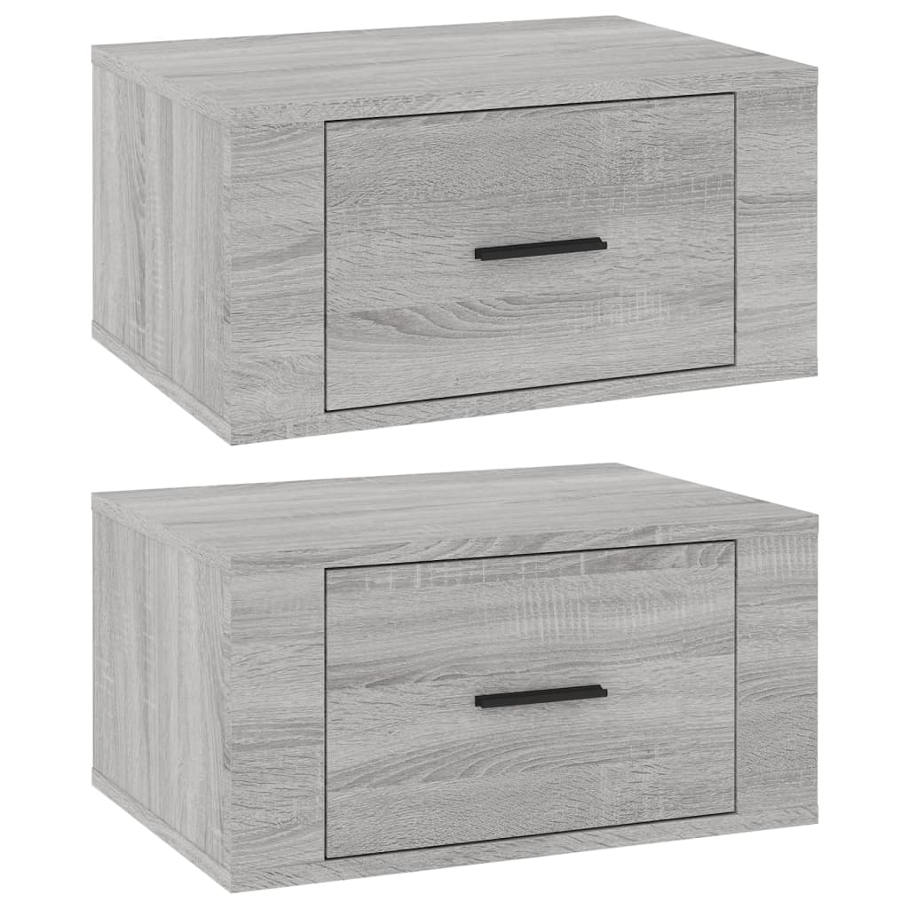 Nachtkastjes 2 St Wandgemonteerd 50X36X25 Cm Grijs Sonoma Eiken
