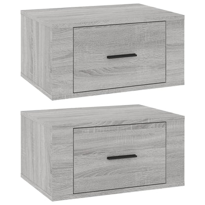 Nachtkastjes 2 St Wandgemonteerd 50X36X25 Cm Grijs Sonoma Eiken
