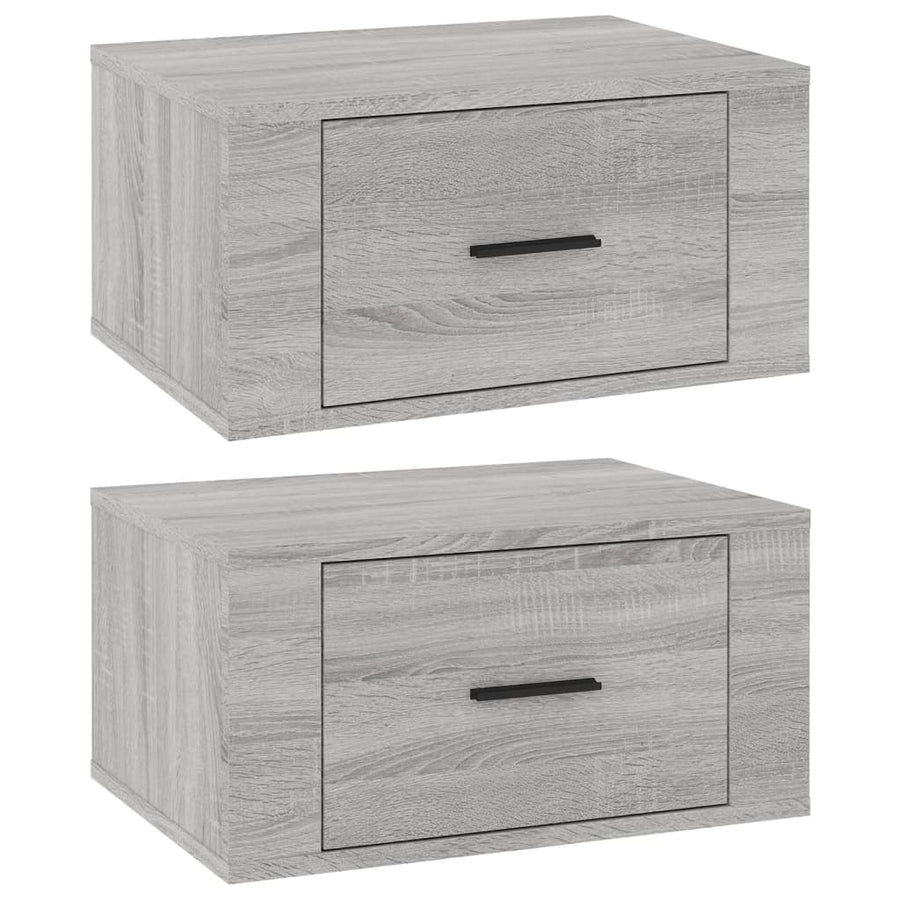 Nachtkastjes 2 St Wandgemonteerd 50X36X25 Cm Grijs Sonoma Eiken