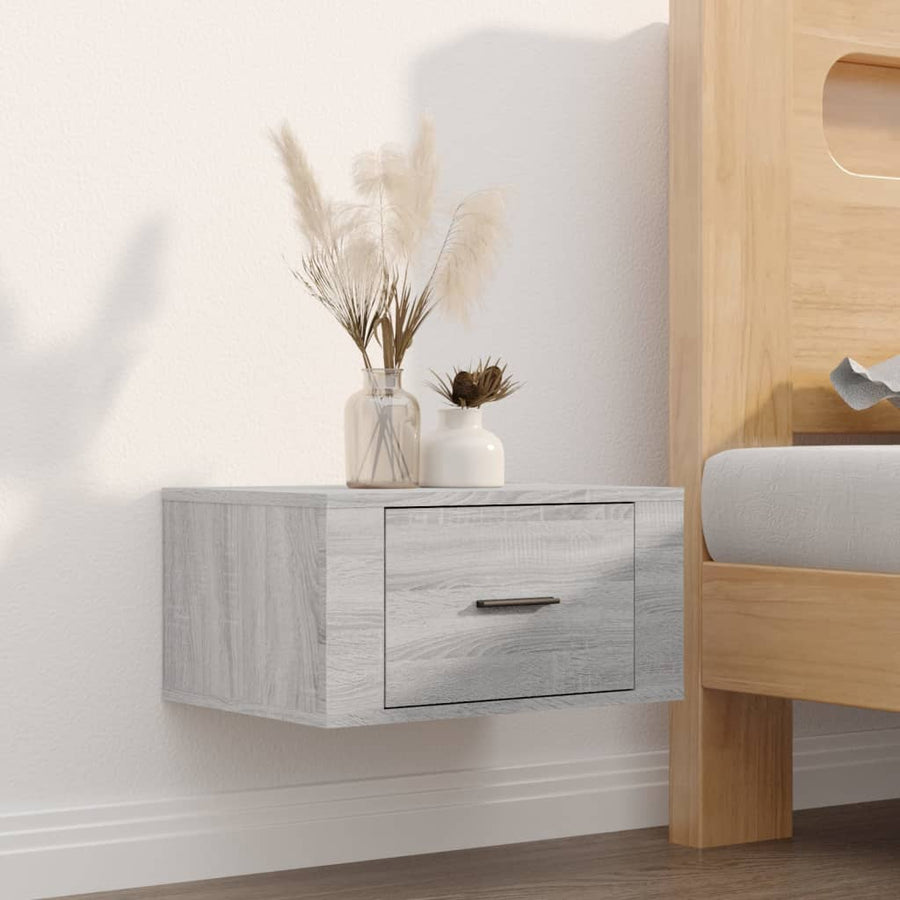 Nachtkastjes 2 St Wandgemonteerd 50X36X25 Cm Grijs Sonoma Eiken