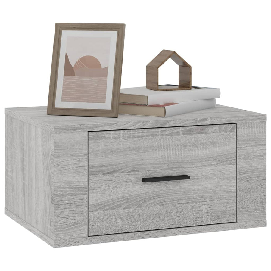 Nachtkastjes 2 St Wandgemonteerd 50X36X25 Cm Grijs Sonoma Eiken
