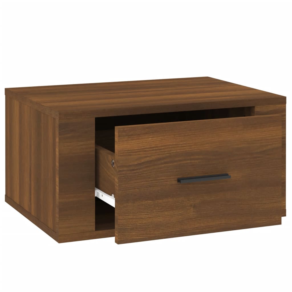 Nachtkastje Wandgemonteerd 50X36X25 Cm Bruin Eikenkleur