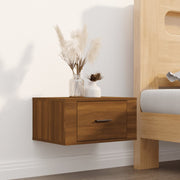 Wall-mounted bedside table 50x36x25 cm brown oak look