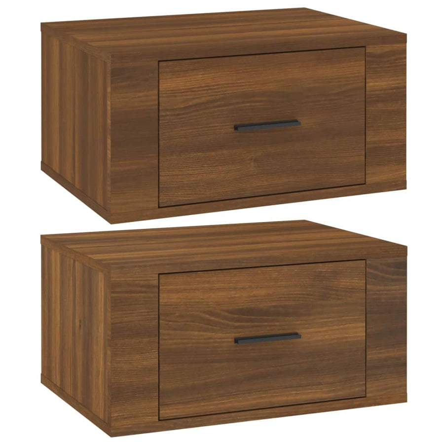 Nachtkastjes 2 St Wandgemonteerd 50X36X25 Cm Bruin Eikenkleur