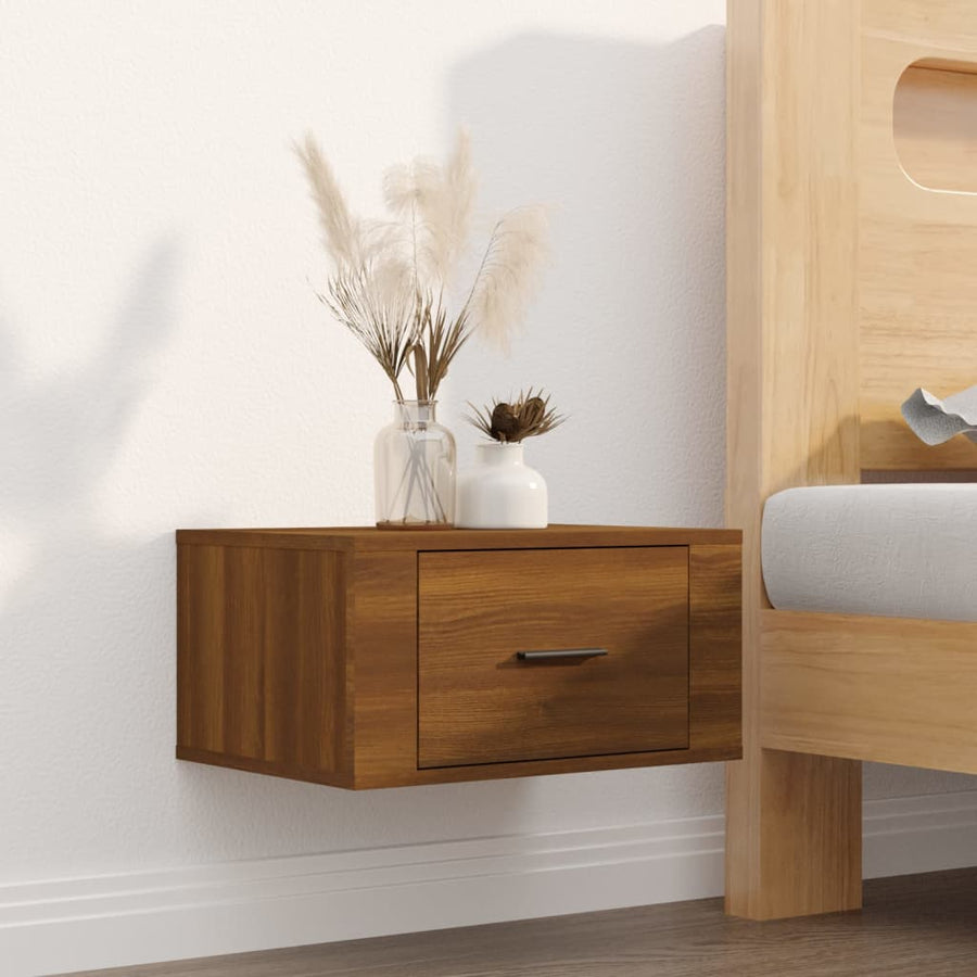 Nachtkastjes 2 St Wandgemonteerd 50X36X25 Cm Bruin Eikenkleur