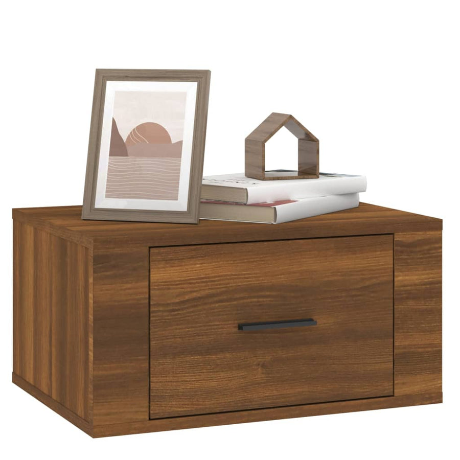 Nachtkastjes 2 St Wandgemonteerd 50X36X25 Cm Bruin Eikenkleur