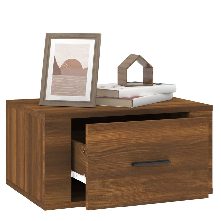 Nachtkastjes 2 St Wandgemonteerd 50X36X25 Cm Bruin Eikenkleur