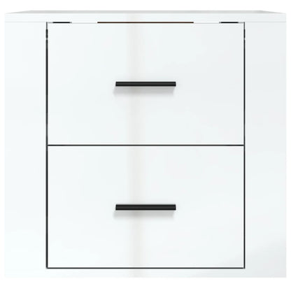 Nachtkastje Wandgemonteerd 50X36X47 Cm Hoogglans Wit