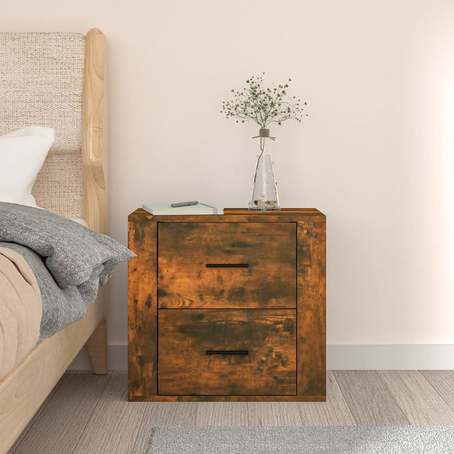 Nachtkastje Wandgemonteerd 50X36X47 Cm Gerookt Eikenkleurig