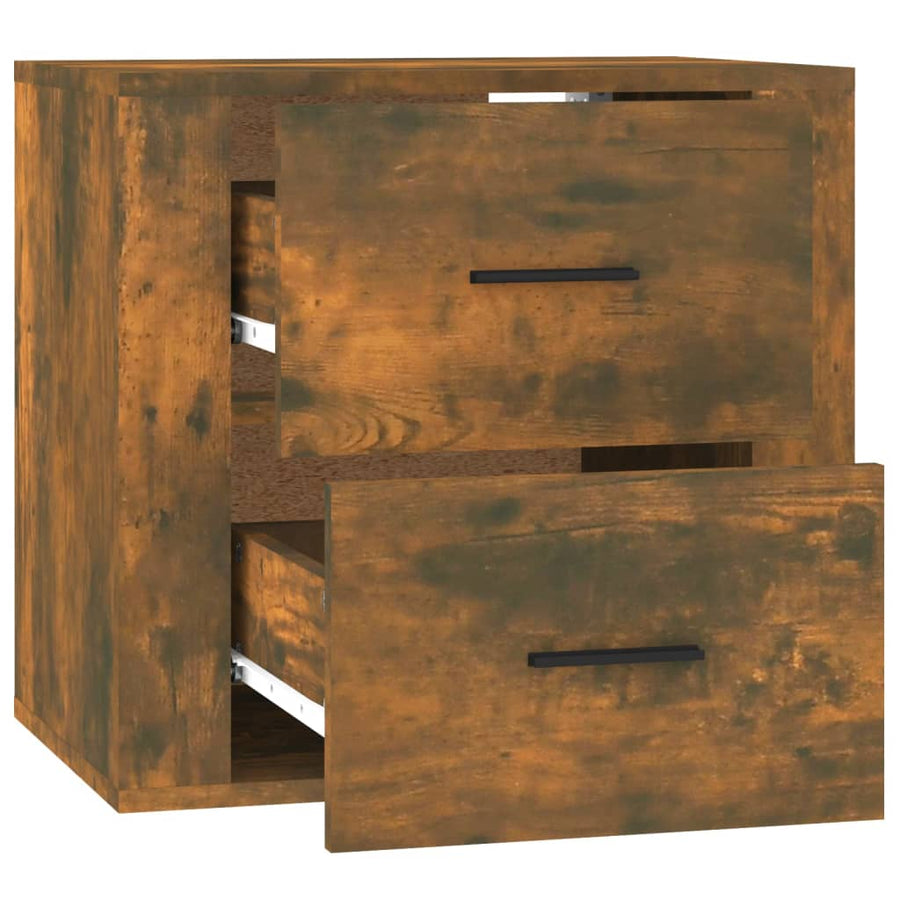 Nachtkastje Wandgemonteerd 50X36X47 Cm Gerookt Eikenkleurig