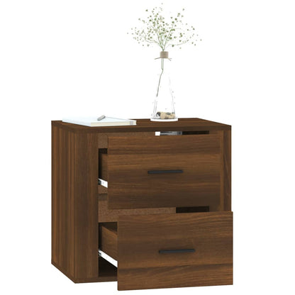 Nachtkastje Wandgemonteerd 50X36X47 Cm Bruin Eikenkleur