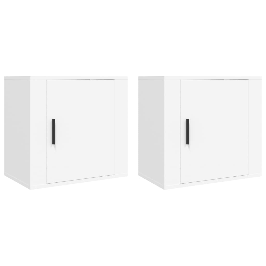 Nachtkastjes 2 St Wandgemonteerd 50X30X47 Cm Wit