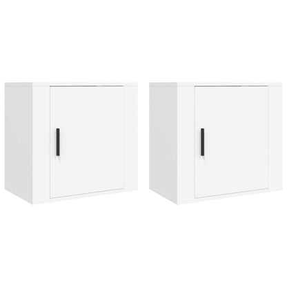 Nachtkastjes 2 St Wandgemonteerd 50X30X47 Cm Wit