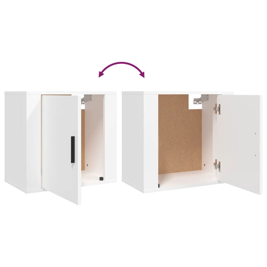 Nachtkastjes 2 St Wandgemonteerd 50X30X47 Cm Wit