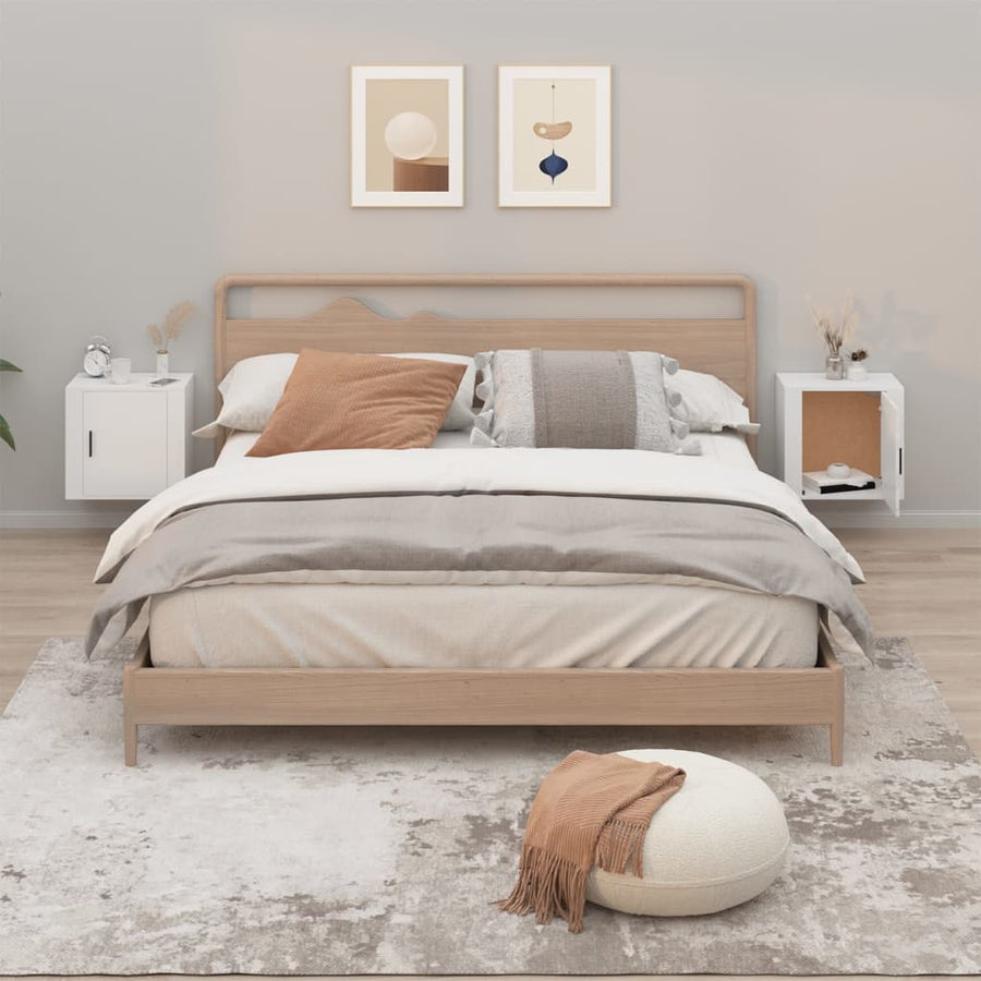 Nachtkastjes 2 St Wandgemonteerd 50X30X47 Cm Wit