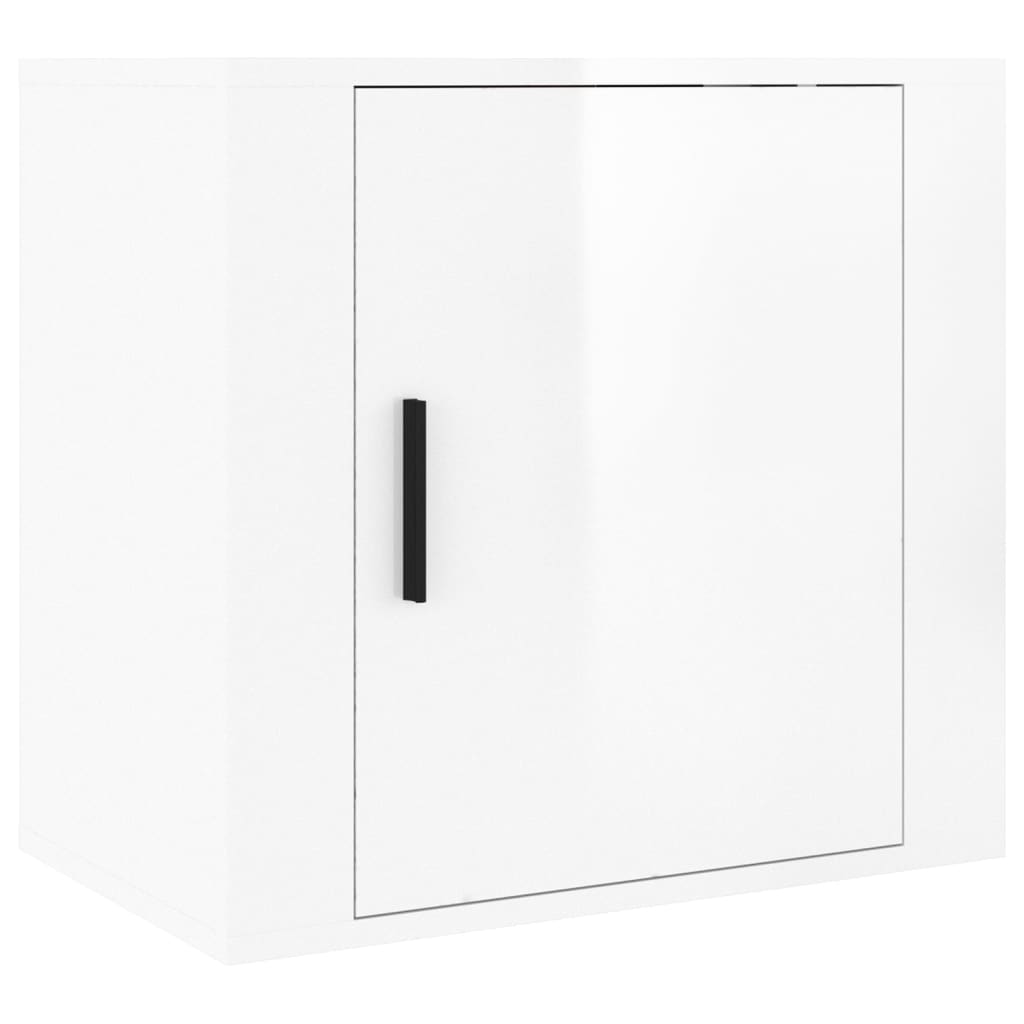 Nachtkastje Wandgemonteerd 50X30X47 Cm Hoogglans Wit