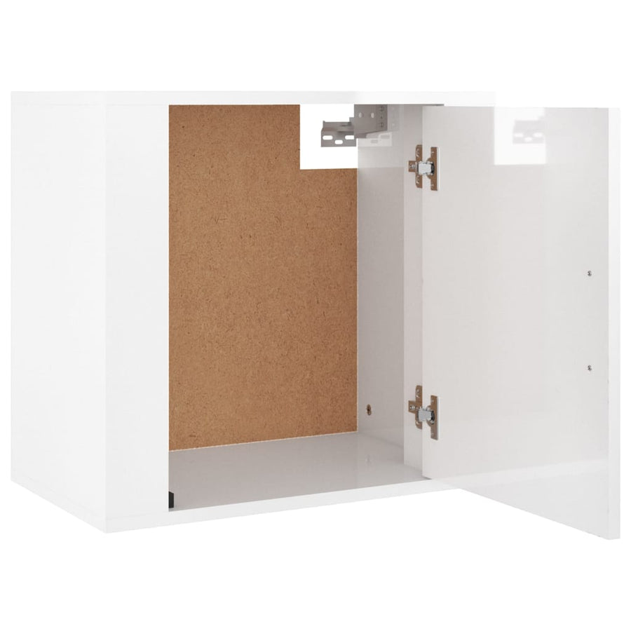 Nachtkastjes 2 St Wandgemonteerd 50X30X47 Cm Hoogglans Wit