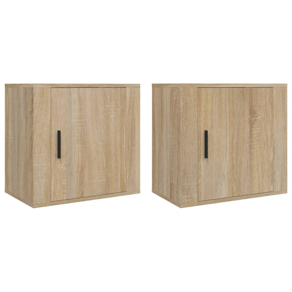 Nachtkastjes 2 St Wandgemonteerd 50X30X47 Cm Sonoma Eikenkleur