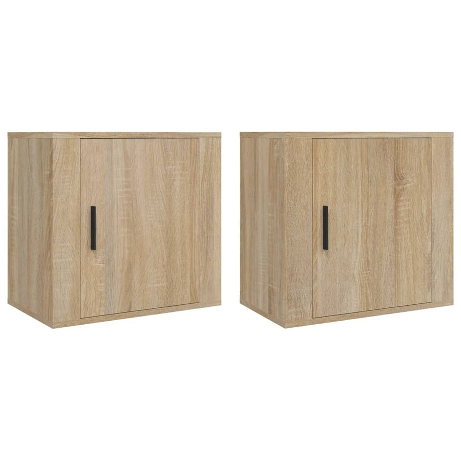 Nachtkastjes 2 St Wandgemonteerd 50X30X47 Cm Sonoma Eikenkleur