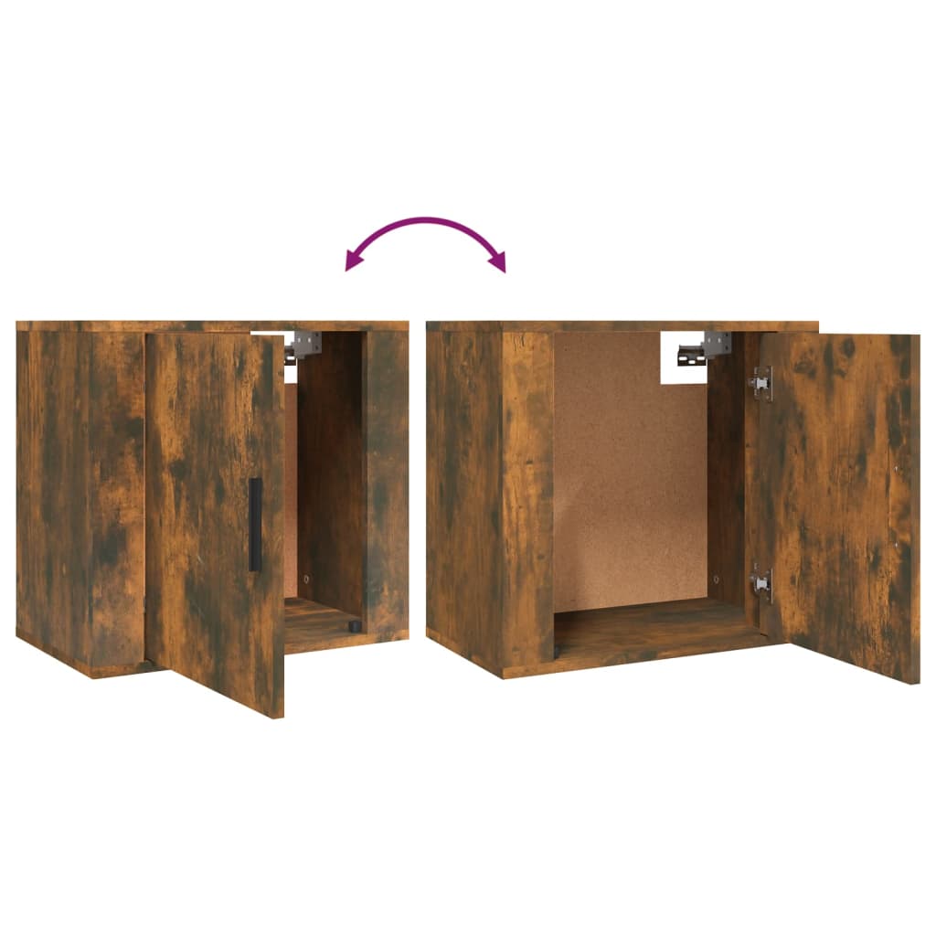 Nachtkastjes 2 St Wandgemonteerd 50X30X47 Cm Gerookt Eikenkleur