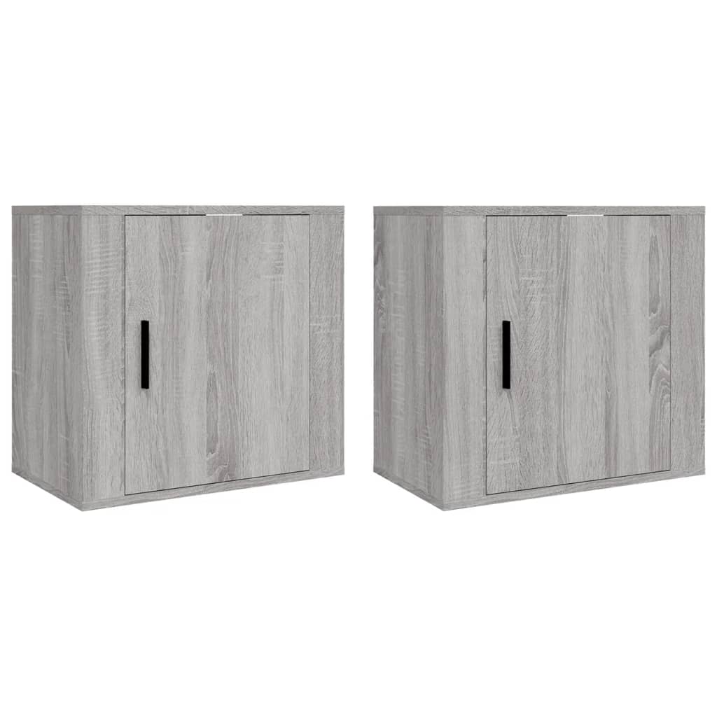 Nachtkastjes 2 St Wandgemonteerd 50X30X47 Cm Grijs Sonoma Eiken