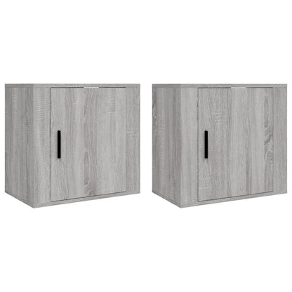 Nachtkastjes 2 St Wandgemonteerd 50X30X47 Cm Grijs Sonoma Eiken