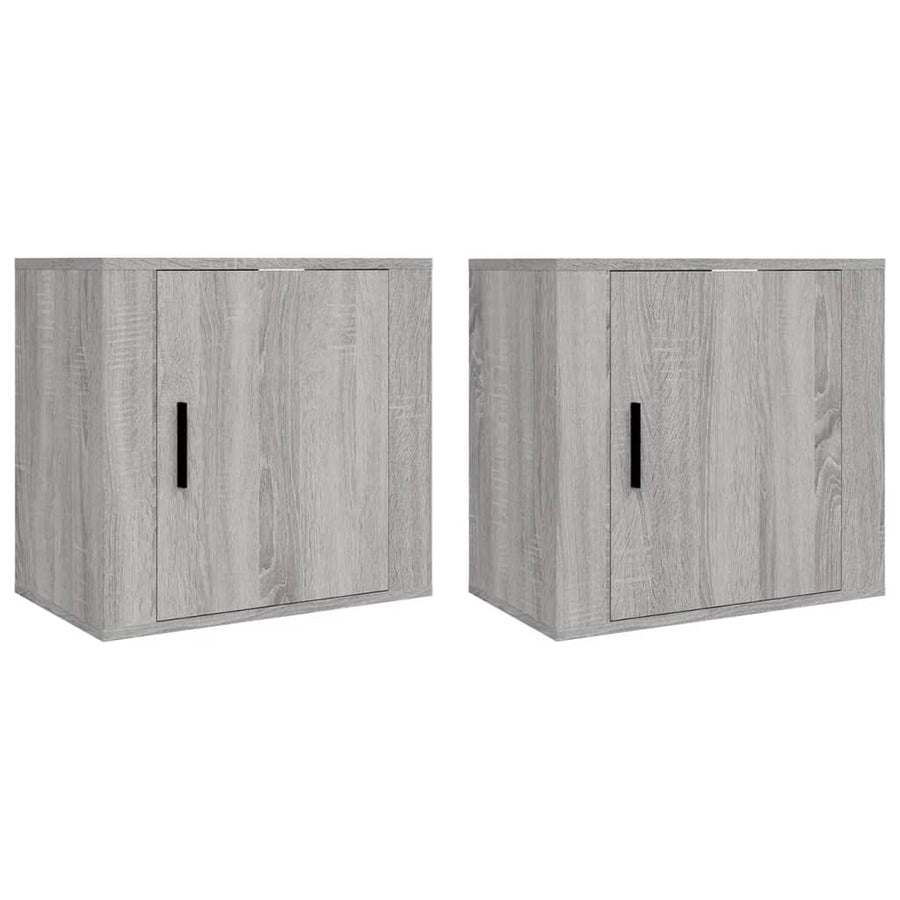 Nachtkastjes 2 St Wandgemonteerd 50X30X47 Cm Grijs Sonoma Eiken