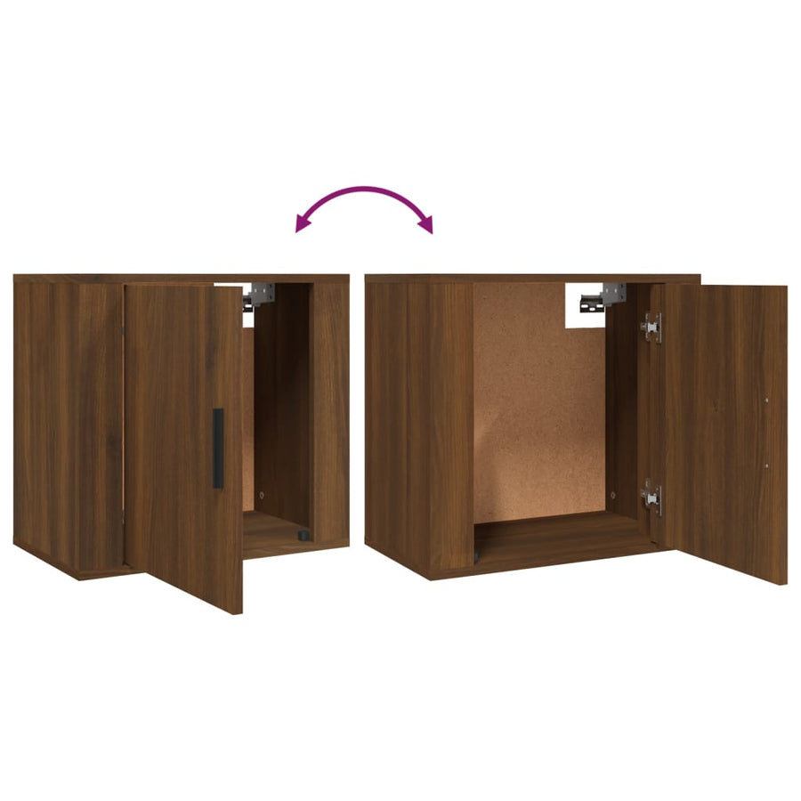 Nachtkastjes 2 St Wandgemonteerd 50X30X47 Cm Bruin Eikenkleur