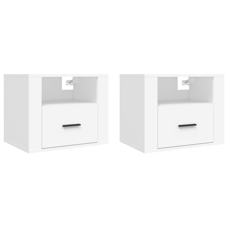 Nachtkastjes 2 St Wandgemonteerd 50X36X40 Cm Wit