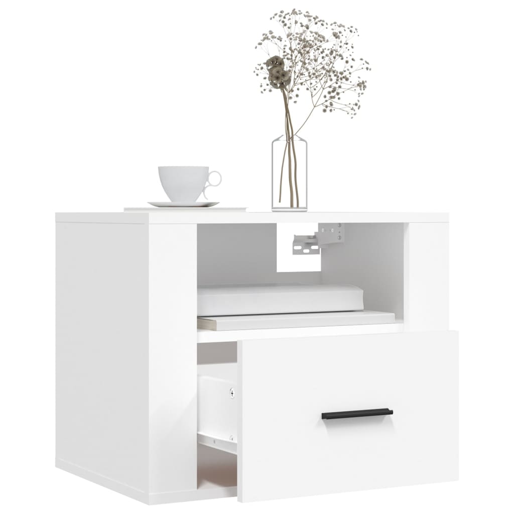 Nachtkastjes 2 St Wandgemonteerd 50X36X40 Cm Wit
