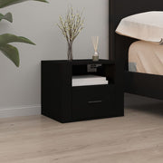 Wall-mounted bedside table 50x36x40 cm black