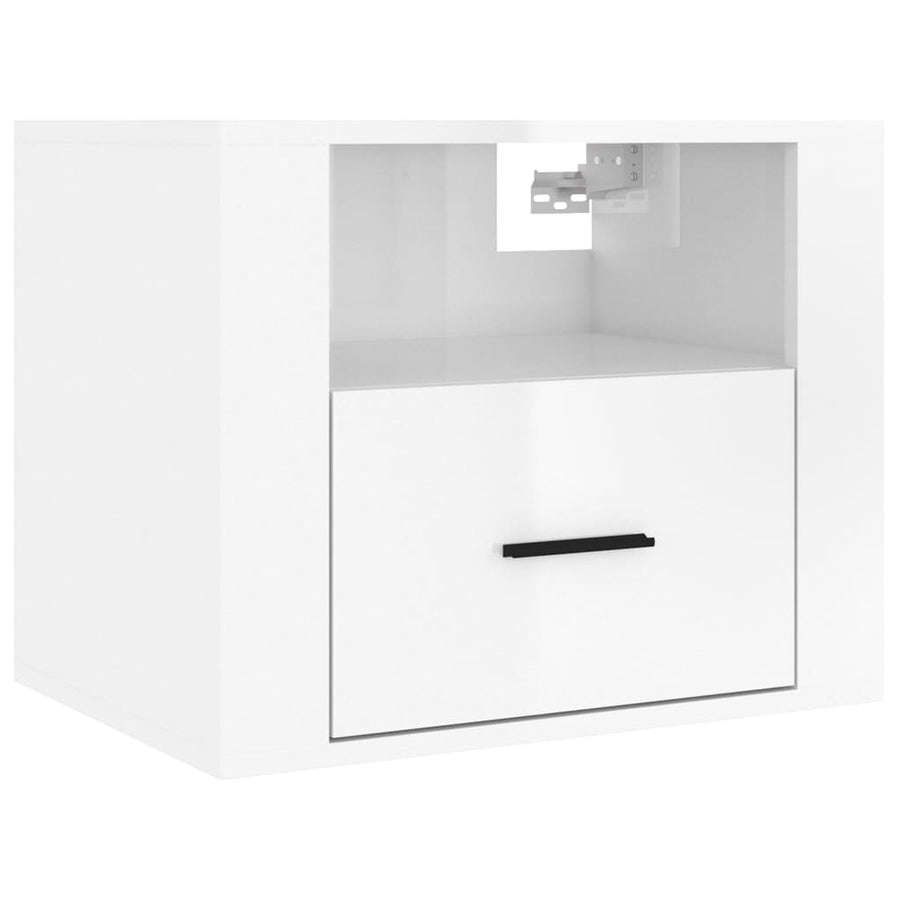 Nachtkastjes 2 St Wandgemonteerd 50X36X40 Cm Hoogglans Wit
