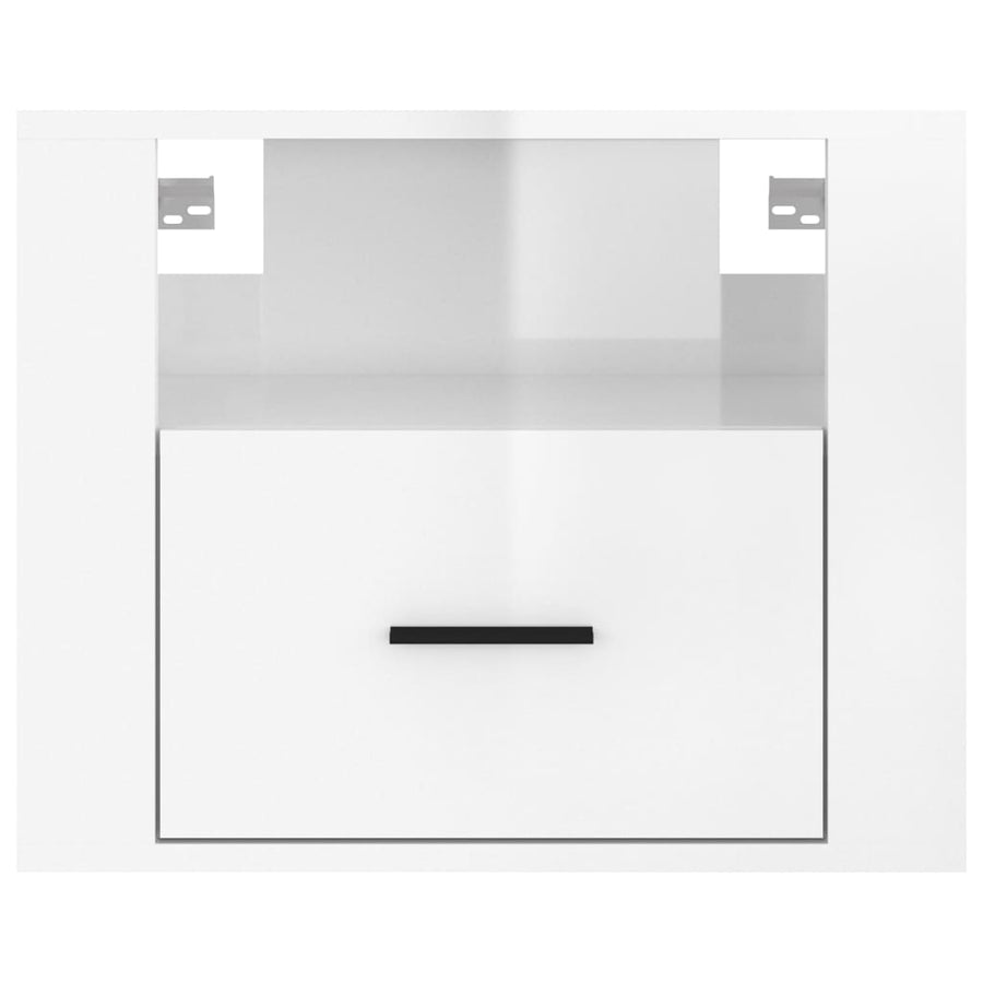 Nachtkastjes 2 St Wandgemonteerd 50X36X40 Cm Hoogglans Wit