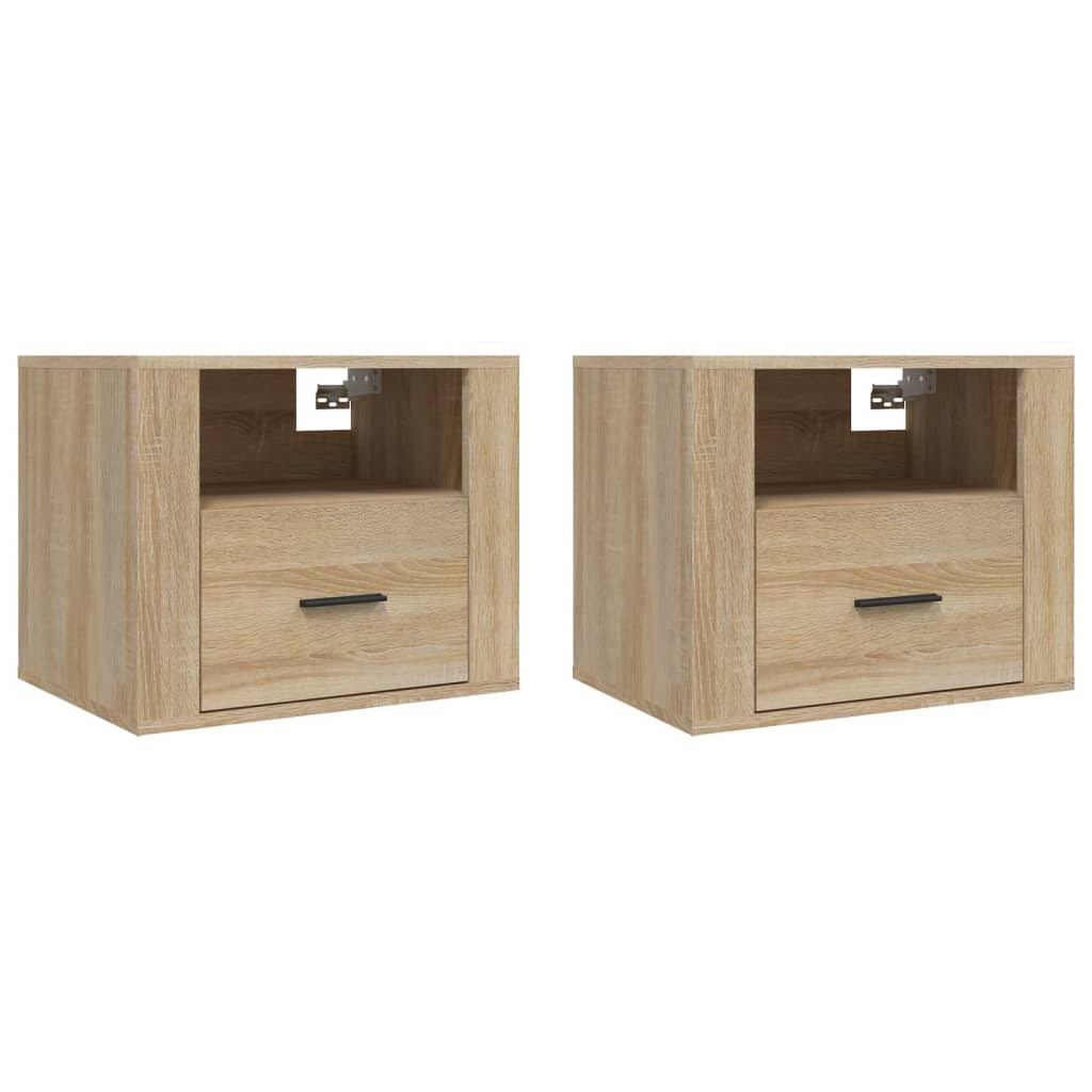 Nachtkastjes 2 St Wandgemonteerd 50X36X40 Cm Sonoma Eikenkleur