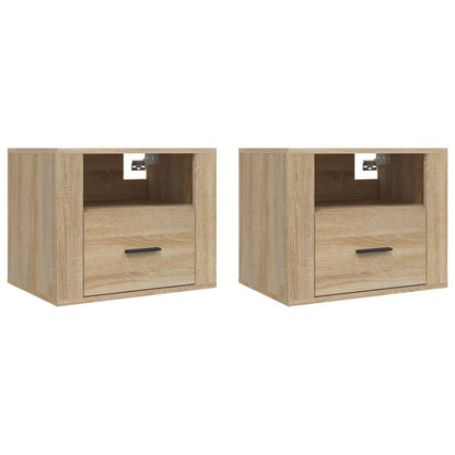 Nachtkastjes 2 St Wandgemonteerd 50X36X40 Cm Sonoma Eikenkleur