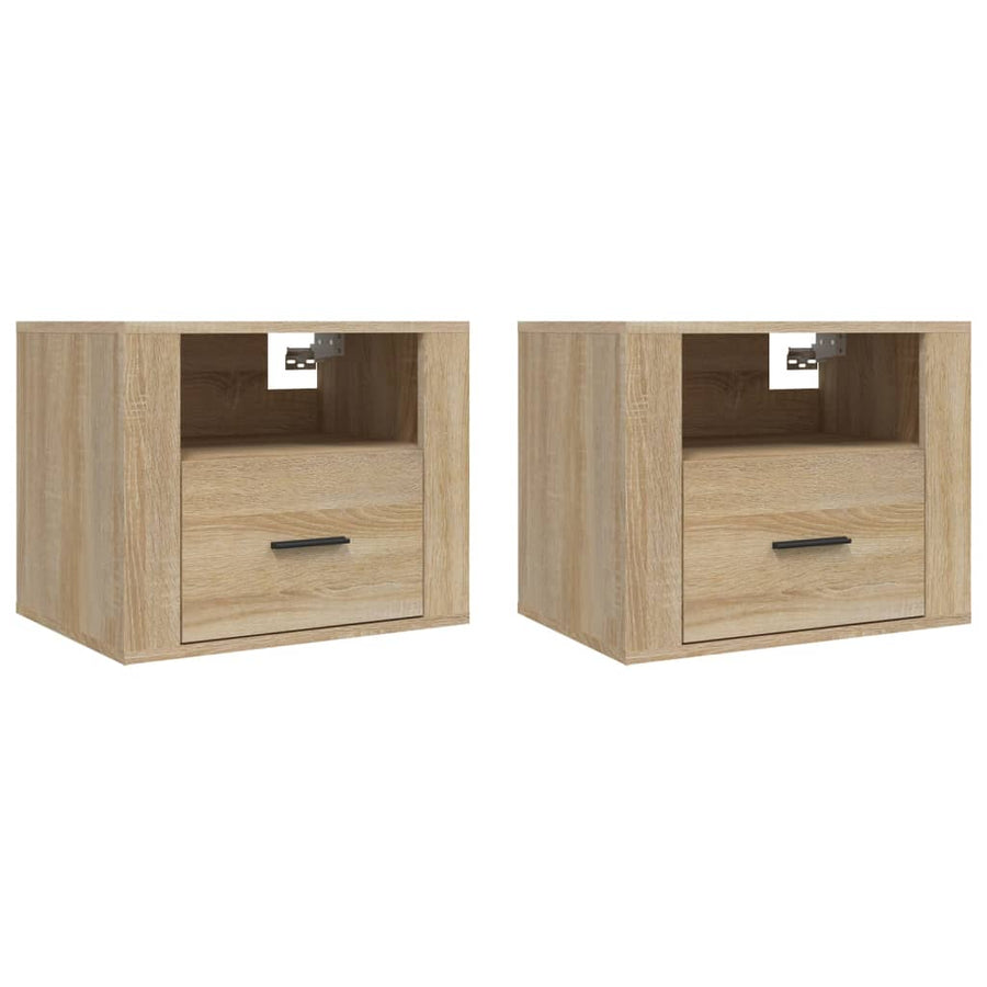 Nachtkastjes 2 St Wandgemonteerd 50X36X40 Cm Sonoma Eikenkleur