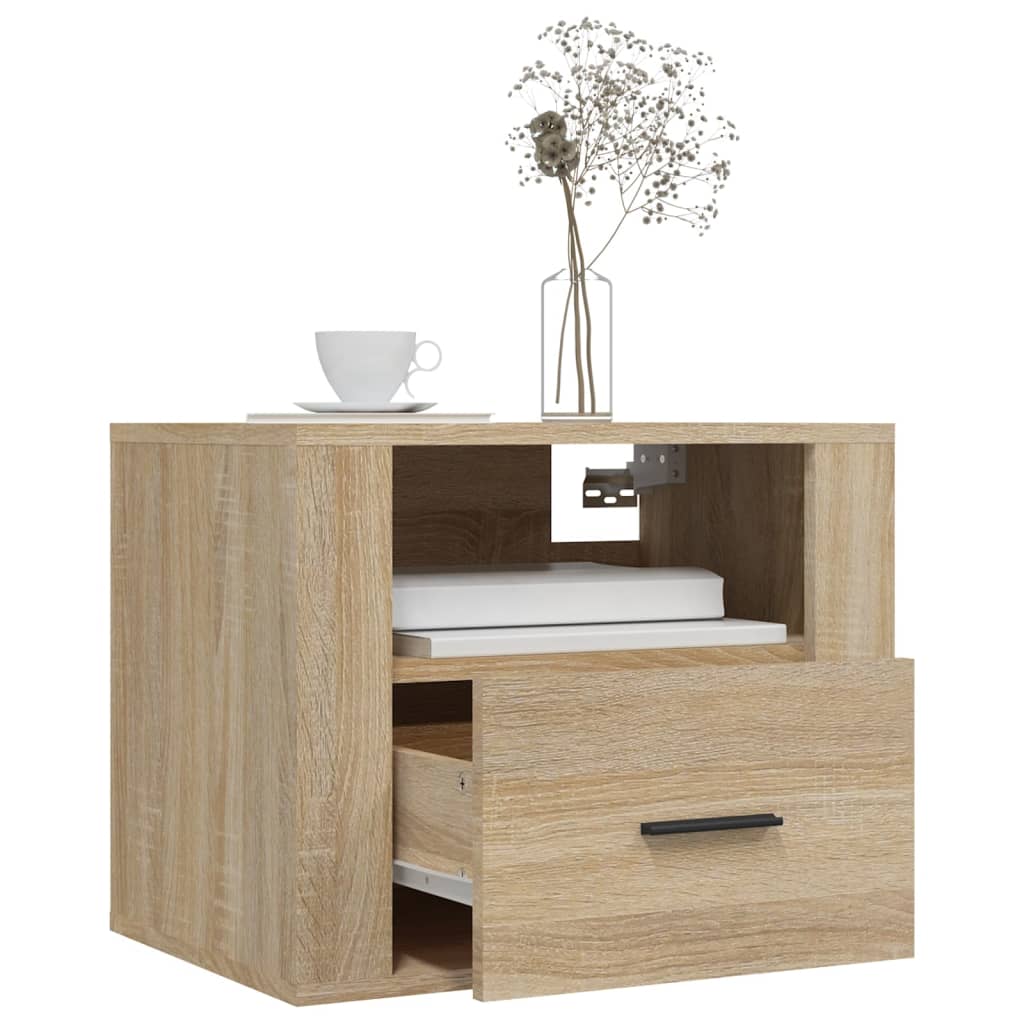 Nachtkastjes 2 St Wandgemonteerd 50X36X40 Cm Sonoma Eikenkleur