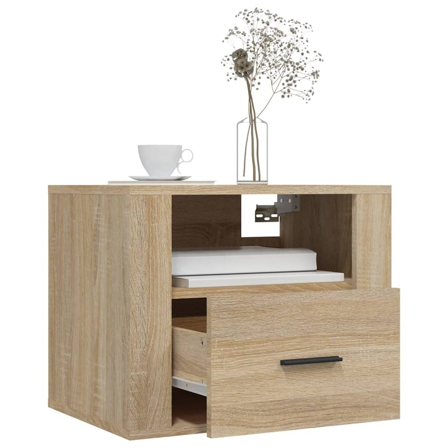 Nachtkastjes 2 St Wandgemonteerd 50X36X40 Cm Sonoma Eikenkleur