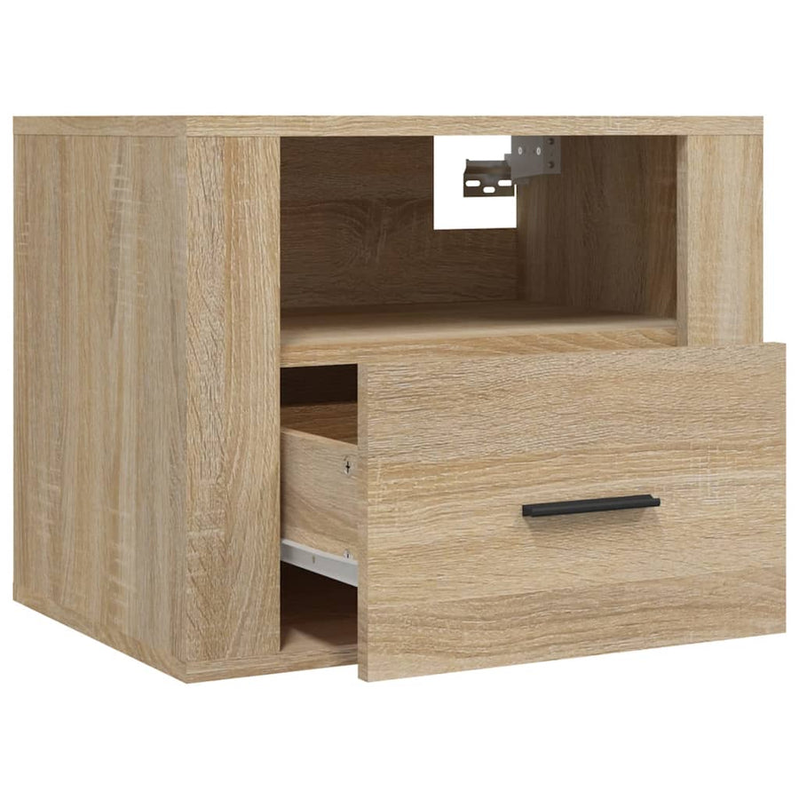 Nachtkastjes 2 St Wandgemonteerd 50X36X40 Cm Sonoma Eikenkleur