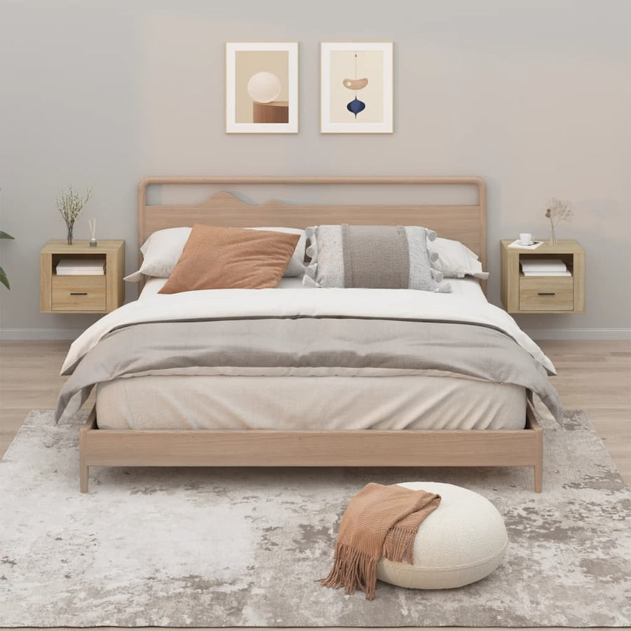 Nachtkastjes 2 St Wandgemonteerd 50X36X40 Cm Sonoma Eikenkleur