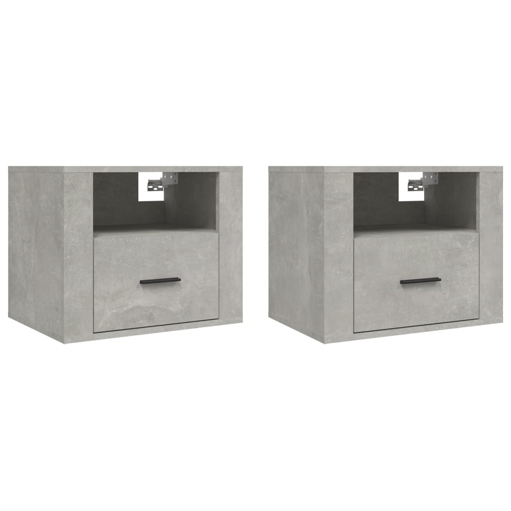 Nachtkastjes 2 St Wandgemonteerd 50X36X40 Cm Betongrijs