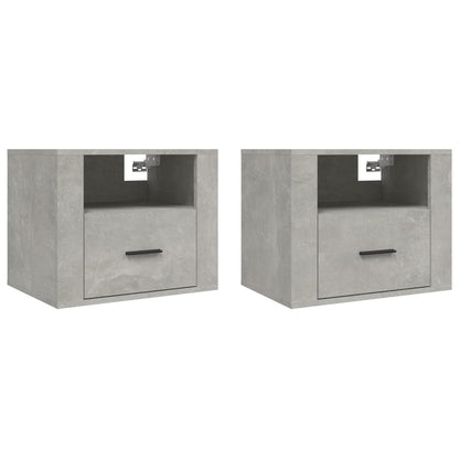 Nachtkastjes 2 St Wandgemonteerd 50X36X40 Cm Betongrijs