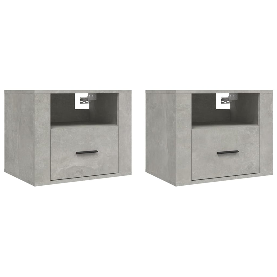 Nachtkastjes 2 St Wandgemonteerd 50X36X40 Cm Betongrijs