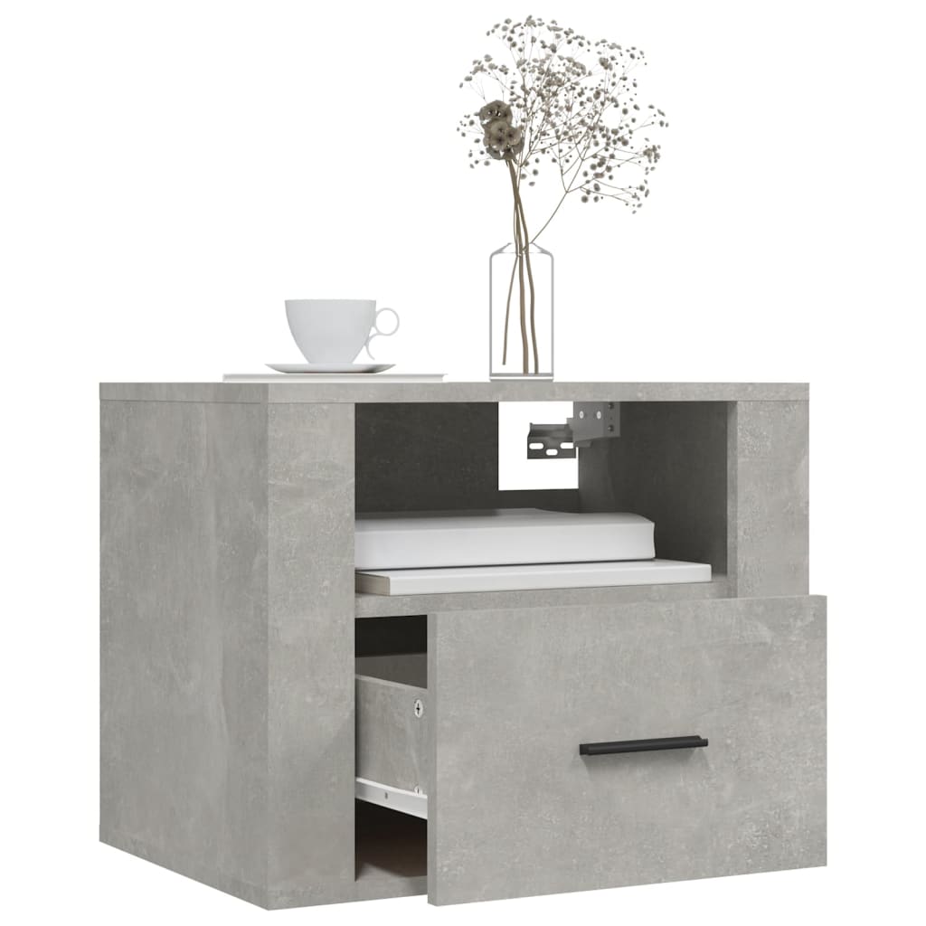 Nachtkastjes 2 St Wandgemonteerd 50X36X40 Cm Betongrijs