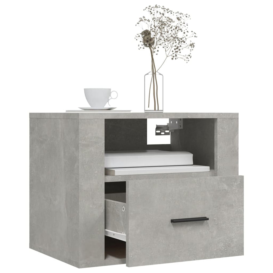 Nachtkastjes 2 St Wandgemonteerd 50X36X40 Cm Betongrijs