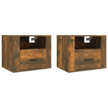 Nachtkastjes 2 St Wandgemonteerd 50X36X40 Cm Gerookt Eikenkleur