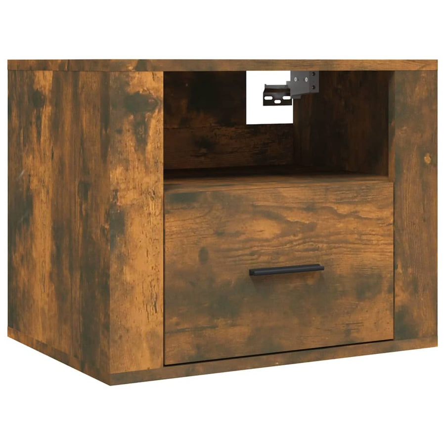 Nachtkastjes 2 St Wandgemonteerd 50X36X40 Cm Gerookt Eikenkleur