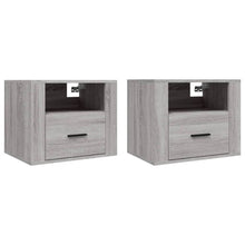 Nachtkastjes 2 St Wandgemonteerd 50X36X40 Cm Grijs Sonoma Eiken