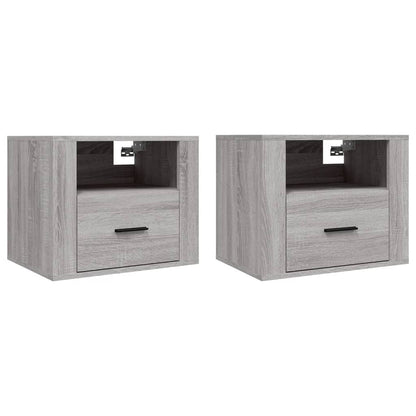 Nachtkastjes 2 St Wandgemonteerd 50X36X40 Cm Grijs Sonoma Eiken