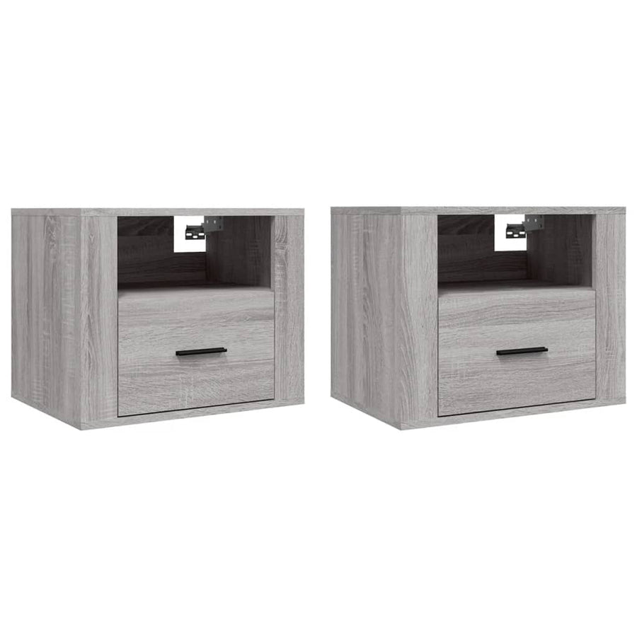 Nachtkastjes 2 St Wandgemonteerd 50X36X40 Cm Grijs Sonoma Eiken